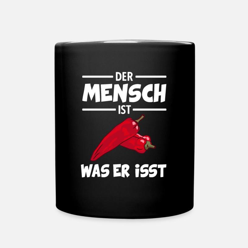 Lustiger Koch Küchen Spruch Scharfes Essen Chilli - Tasse einfarbig - Schwarz