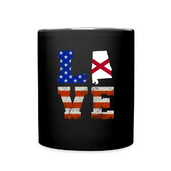 Love-alabama Usa flag gift - Full Colour Mug - black - Front