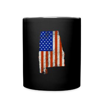 Alabama Usa flags gift - Full Colour Mug - black - Front
