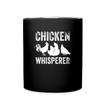 Poulet Chuchoteur Fermier Noir Amour Blanc Culte - Mug uni - noir - Devant