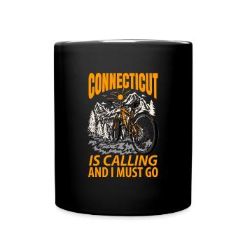 Connecticut Travel Gift - Full Colour Mug - black - Front