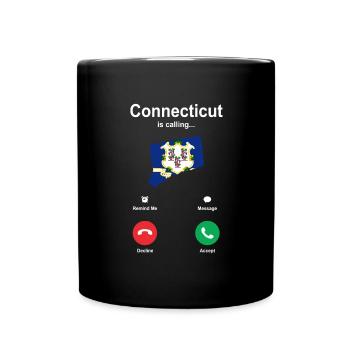 Connecticut Travel Gift - Full Colour Mug - black - Front