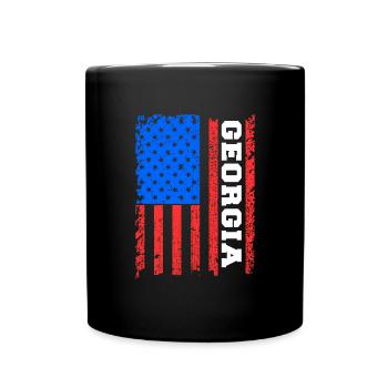 Drapeau des États-Unis cadeau géorgie - Mug uni - noir - Devant