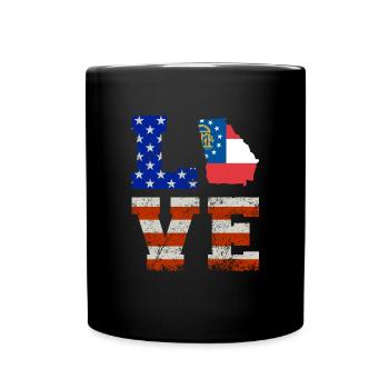 Dear georgia Usa flags gift - Full Colour Mug - black - Front