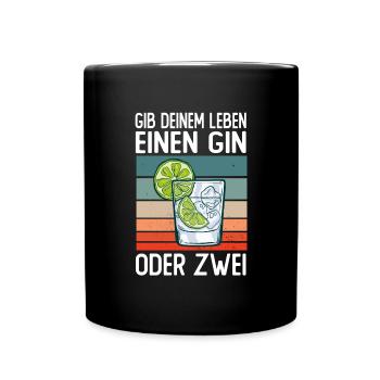 Gin - Tasse einfarbig - Schwarz - Vorne