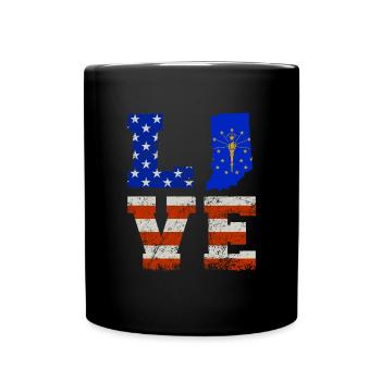 Liebe Indiana Geschenk - Tasse einfarbig - Schwarz - Vorne