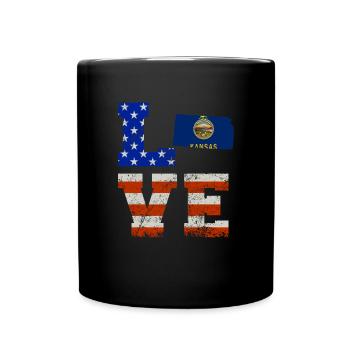 Liebe Kansas geschenk - Tasse einfarbig - Schwarz - Vorne