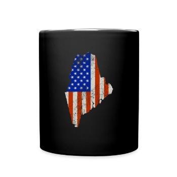 Maine fier cadeau du drapeau des États-Unis - Mug uni - noir - Devant