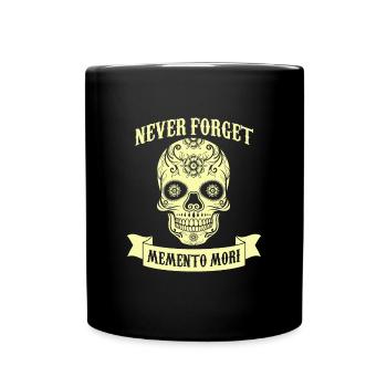 Memento Mori Keine Gnade Zitate Tod Schädel Leser - Tasse einfarbig - Schwarz - Vorne