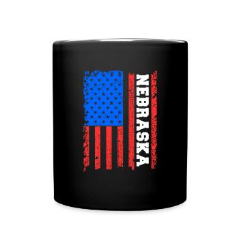 Nebraska Usa flag gift - Full Colour Mug - black - Front