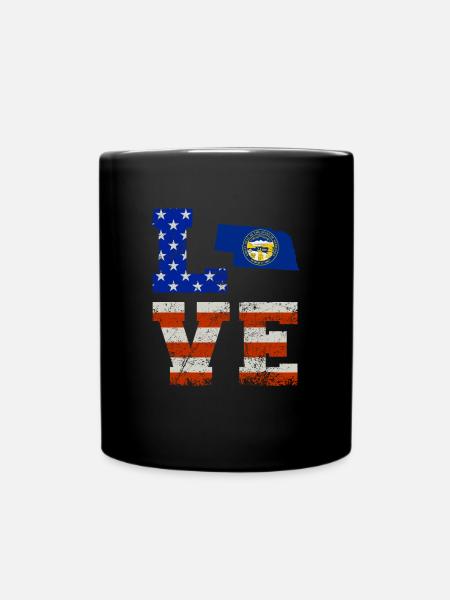 Liebes nebraska geschenk - Tasse einfarbig - Schwarz