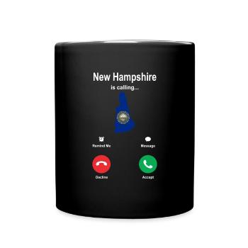 Travel New Hampshire Gift - Full Colour Mug - black - Front