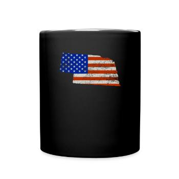 Nebraska Home Usa Flag Gift - Full Colour Mug - black - Front