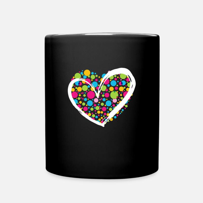International Dot Day Herz Punkte Punkt - Tasse einfarbig - Schwarz