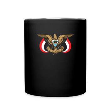 Jemen Flagge Jemen Wappen stolzer Jemeniten Jemen - Tasse einfarbig - Schwarz - Vorne