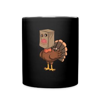 Truthahnschwein verkleidet lustige Thanksgiving Tr - Tasse einfarbig - Schwarz - Vorne