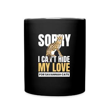 Je ne peux pas cacher mon amour Savannah Cat - Mug uni - noir - Devant