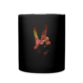 China Flagge Friedenszeichen Hand Frieden in China - Tasse einfarbig - Schwarz - Vorne
