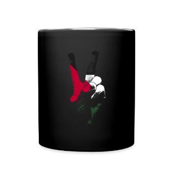 Pal�stina Flagge Friedenszeichen Hand Frieden in P - Tasse einfarbig - Schwarz - Vorne