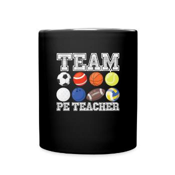 Team pe Lehrer lustiger Pe Gym Lehrer - Tasse einfarbig - Schwarz - Vorne