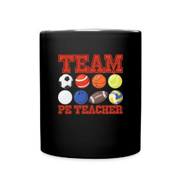 Team pe Lehrer lustiger Pe Gym Lehrer - Tasse einfarbig - Schwarz - Vorne