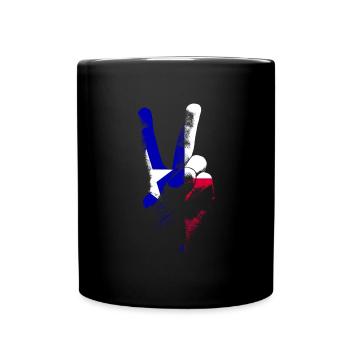 Texas State Flagge Friedenszeichen Hand Texas - Tasse einfarbig - Schwarz - Vorne