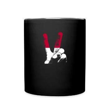 Jemen Flagge Friedenszeichen Hand stolze jemenitis - Tasse einfarbig - Schwarz - Vorne