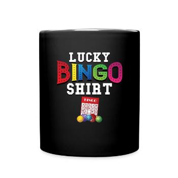 Lucky Bingo Shirt Bingo Player Gl�cksspiel Bingo G - Tasse einfarbig - Schwarz - Vorne