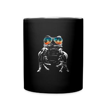 Grenouille avec des lunettes de soleil cool pour les vacanciers - Mug uni - noir - Devant