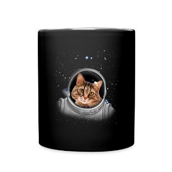 Katzen Astronaut Raum Astronomie Kinder Astronaut - Tasse einfarbig - Schwarz - Vorne