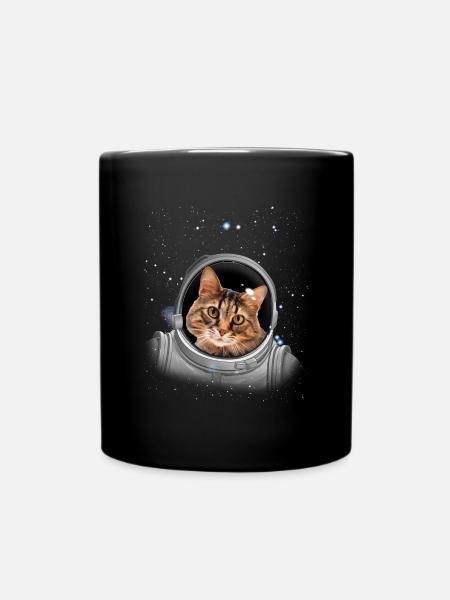 Katzen Astronaut Raum Astronomie Kinder Astronaut - Tasse einfarbig - Schwarz