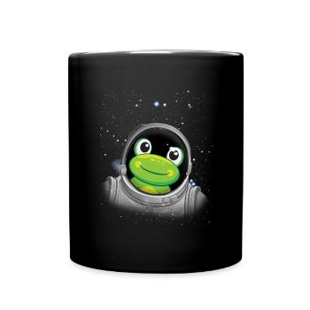 Frosch Astronaut Raum Astronomie Kinder AstronautF - Tasse einfarbig - Schwarz - Vorne