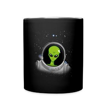Alien Astronaut Alien UFO Verschw�rung Astronaut - Tasse einfarbig - Schwarz - Vorne