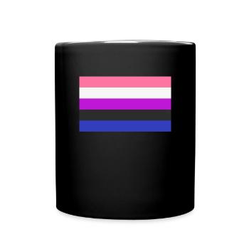 Gender Fluid Flag LGBTQ Pride Genderfluid Flag - Tasse einfarbig - Schwarz - Vorne