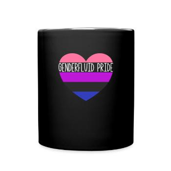 Genderfluid Pride Flag Heart LGBTQ Geschlechtsfl�s - Tasse einfarbig - Schwarz - Vorne