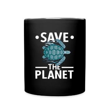 Tortue Protection de l’environnement Planète Océan Faune Lac - Mug uni - noir - Devant