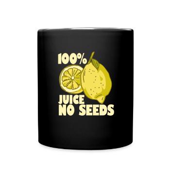 100% Saft ohne Samen Zitronen -M�nner -Vasektomie - Tasse einfarbig - Schwarz - Vorne