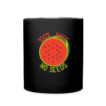 100% Saft ohne Samen Wassermelonen -Vasektomie Ges - Tasse einfarbig - Schwarz - Vorne