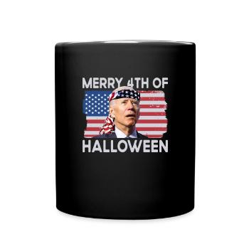 Frohe 4. von Halloween verwirrte Biden 4. Juli - Tasse einfarbig - Schwarz - Vorne