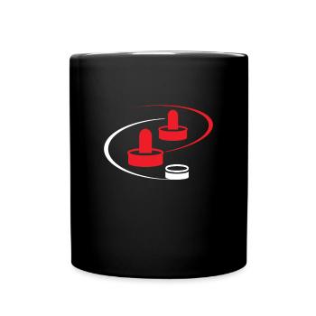 Air Hockey Airhockey Spielhalle - Tasse einfarbig - Schwarz - Vorne