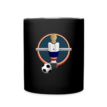 Drehfußballfigur Drehfußball Kickern - Tasse einfarbig - Schwarz - Vorne