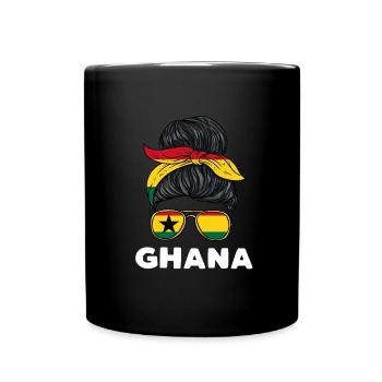 Ghanaisches Mädchen - Tasse einfarbig - Schwarz - Vorne