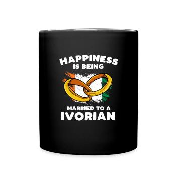 Glück ist, mit einem Ivorer verheiratet zu sein - Tasse einfarbig - Schwarz - Vorne
