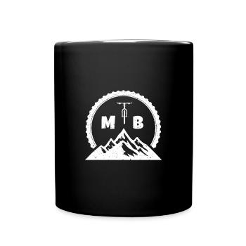 Mountain Bike Berg Fahrrad Biker - Tasse einfarbig - Schwarz - Vorne