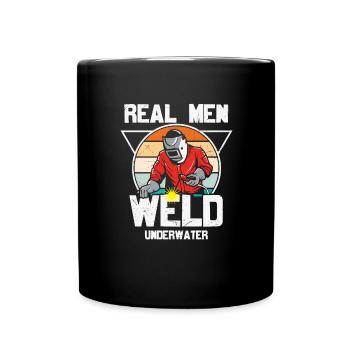 Soudeur Citation Drôle de vrais hommes soudure - Mug uni - noir - Devant