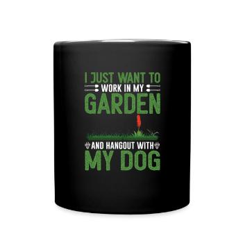 Hundebesitzer Gärtner Gartenarbeit Geschenk - Tasse einfarbig - Schwarz - Vorne