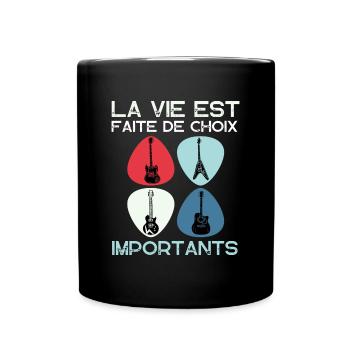 Guitariste humour guitare cadeau homme femme - Mug uni - noir - Devant