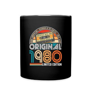 Birthday 1980 Vintage cassette vintage 1980 - Full Colour Mug - black - Front