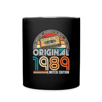 Anniversaire 1989 Retro Vintage Cassette Tape - Mug uni - noir - Devant