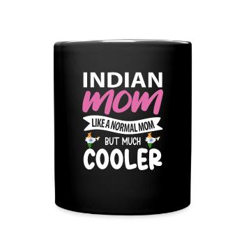 Indisches Muttergeschenk - Tasse einfarbig - Schwarz - Vorne
